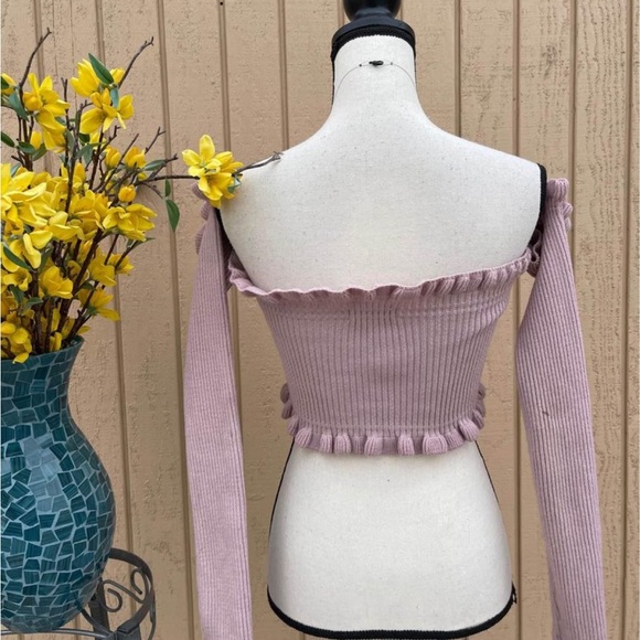 Pretty little thing Crop sweater soft knitted ruffles - Picture 6 of 11